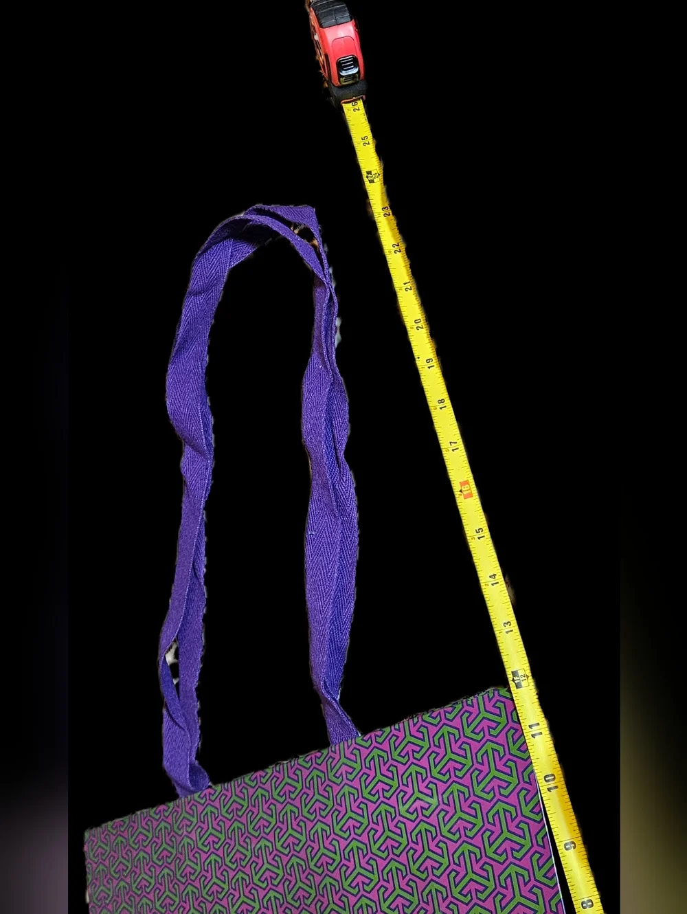 RARE Tory Burch XL Shopping Gift Bag Purple Green Pink Boutique Packaging Tote